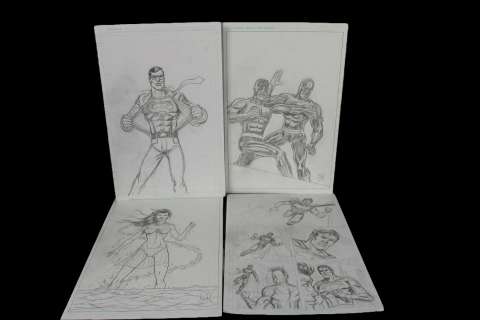 Original comic art drawing Superman 4 Page lot | misc / divers