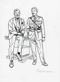 CAILLEAUX, Christian... - Lot 101 - Blake et Mortimer (d‘après Jacobs). Crayon bleu et...