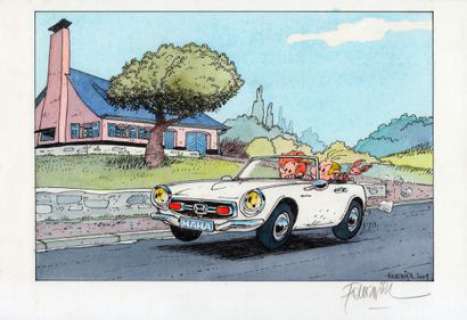 Fournier, Jean Claude... | Spirou et Fantasio et leur Honda blanche. Encre... | Coutau Bégarie