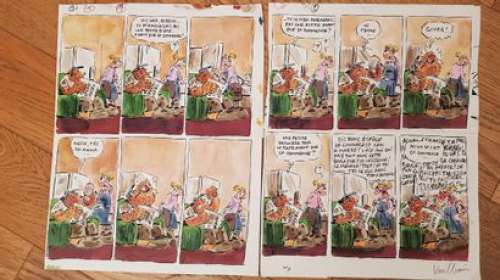 Vuillemin, Philippe ... | Avant que ca commence. Ensemble de deux planches humoristiques... | Coutau Bégarie