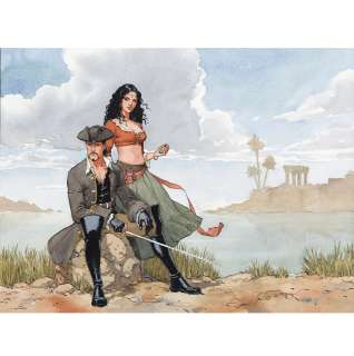 LUIGI CRITONE (NÉ EN 1971) - Lot #37 - Illustration du Scorpion. sc.Desberg Dargaud Aquarelle et gouache sur papier. 29,7 x 42 cm