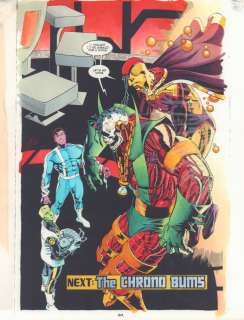 Dave Meikis, John Kalisz, Rags Morales | Hourman #21 P.22 Color Guide Art - Hourman And Future Hourman Imposter (Amazo) End Page Splash - 2000 | Anthony’s Comic Book Art
