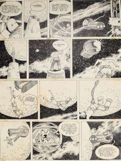 Manara, Milo | Fone Superbe et très rare planche originale n°7 pour une histoire courte de science… | Cornette de St Cyr