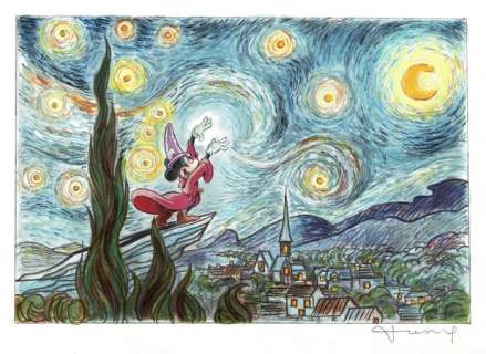 Fernandez, Tony - Original Drawing - The Sorcerer’s Apprentice inspired by Van Gogh | Catawiki