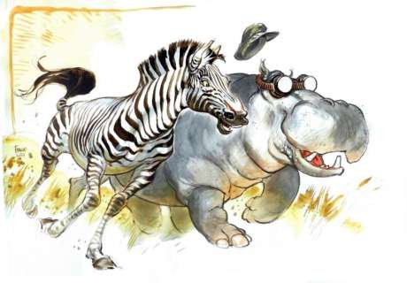 Lot #438 | Frank Pé. Illustration originale animalière | BDEnchères