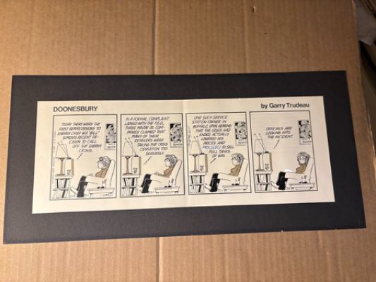 Doonesbury Very Rare Original Cartoon Illustration Art Drawing 1974 Gas Prices | eBay US