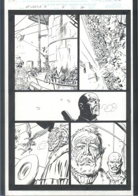 Bill Reinhold Doug Braithwaite | Braithwaite Universe X Art - Arial Battle Issue Universe X # 8 Page 12 | Koch Comic Art