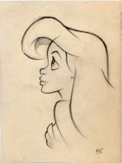 Mateu, Xavier Vives - Original preliminary sketch - The Little Mermaid - Ariel has hope (1990s) | Catawiki