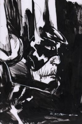 Larry Stroman | Galactus Painted Profile Commission - Signed | Anthony’s Comic Book Art