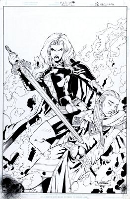 Di Amorim - Lady Death : War of the Winds #4 Cover (Lady Death Kills a King!) 2006