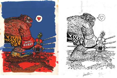 Vuillemin Philippe | Couverture originale Plaisir d’offrir avec mise en couleur | Galerie Napoléon