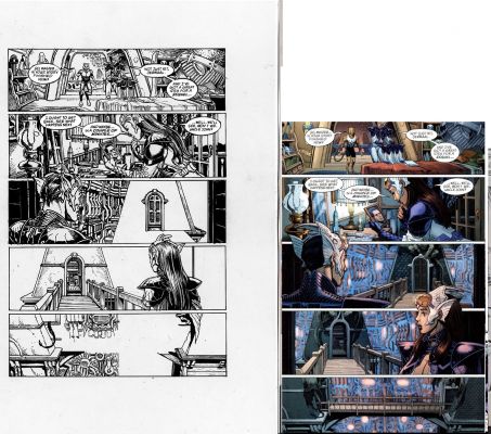 Chris Weston | Weston, Chris - Alan Moore’s Tom Strongs Terrific Tales #11 Pg 8, Jonni Future & Uncle Johnny Future 2004 | Cool Lines Art