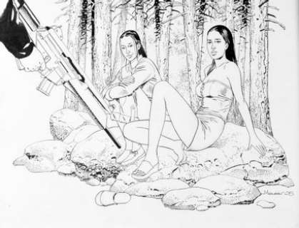 MOUNIER, Alain (1958... - Lot 213 - Illustration pour l‘Ex Libris issu de l‘album «Mourir...