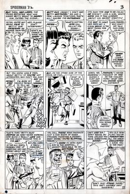 Steve Ditko - Amazing Spider-Man #32 P 3 (Peter Parker, Betty Brant, Ned Leeds, J. Jonah Jameson in All Panels!) Large Art - 1965