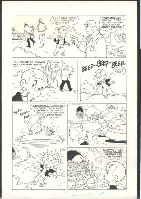 Warren Kremer | Kremer Richie Rich Large Art - Flying Saucer Takes Richie’s Money Issue Richie Rich Page 2 | Koch Comic Art