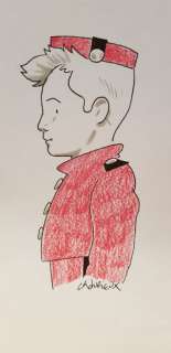 Christian Durieux | Dessin original signé sur feuille, Portrait de Spirou,… | Geneva Auctions