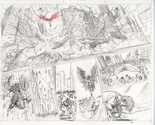 Juan Ferreyra | Absolute Superman Issue 17 Page 16 And 17 Pencils | ComiConArt