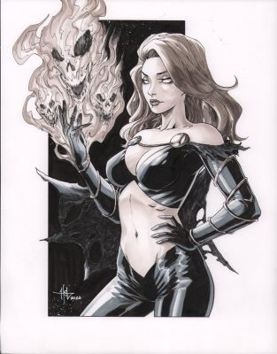 Unknown Artist? | Goblin Queen (Madelyne Prior) Ink & Wash Commission - Signed - 2020 | Anthony’s Comic Book Art