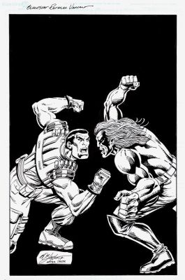 Bob Layton | Bloodshot Retailer Unpublished Cover (Awesome Battle Cover!) | Romitaman