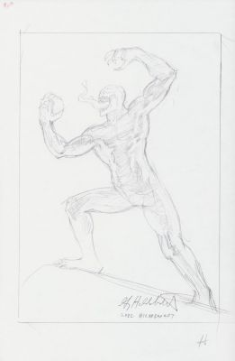 Greg Hildebrandt | Venom Statue Pencil Art Commission - Signed | Anthony’s Comic Book Art