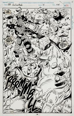 Herb Trimpe, Steve Montano | Fantastic Four Unlimited #4 Splash (Thing & Hulk Battle Mole Man’s Giant Monster!) 1993 | Romitaman