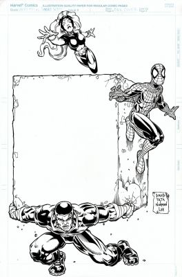 David Tata | Spider-Man, Storm, Powerman Published Cancer Society Cover (1998) | Romitaman