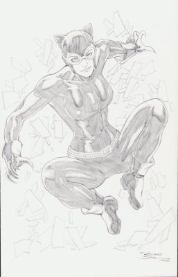 Ricardo Silva | Black Cat Pencil Art Commission - Signed 2020 | Anthony’s Comic Book Art