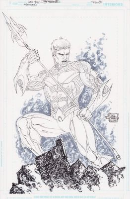 Joe Prado | Aquaman Detailed Pin-Up Art - Signed - 2016 | Anthony’s Comic Book Art
