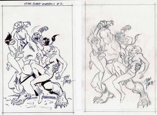 John Romita Sr. | Star Trek: Starfleet Academy #2 (2 Cover Prelims! You Get 1 Detailed Pencils & 1 Inked!) 1996 | Romitaman