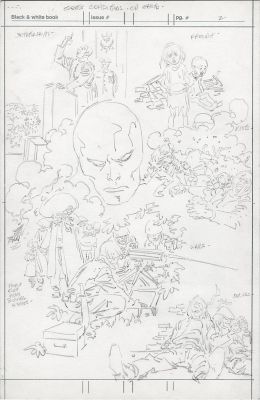John Buscema | John Buscema / Stan Lee - Marvel Epic Illustrated Mag #2 Silver Surfer Vs Cops - Unused Pencil Splashy Pg 2 1980 | Cool Lines Art