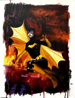 David Stoupakis | Batgirl II Published Large Poster Painting (2014) | Romitaman