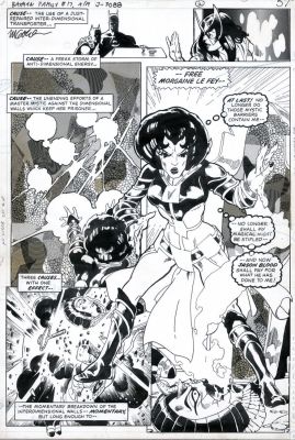 Mike Golden | Golden, Michael - Batman Family #17 Semi-Splash Morgaine Lefey + Batman, Batgirl. First Huntress on Earth 1 - 1978 | Cool Lines Art