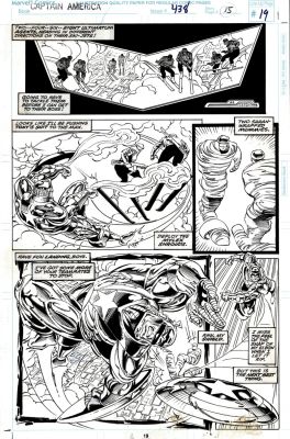 Danny Bulanadi, Dave Hoover | Captain America #438 P 19 (Captain America in New Armor Battles Bad Guys!) 1994 | Romitaman