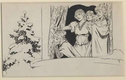 147: Hal Foster Aleta pen Prince Valiant comic art | Russ Cochran