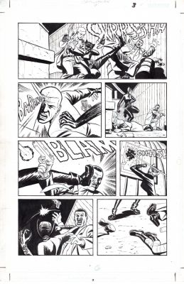 Bradley Rader | Radar, Bradley - Catwoman #7 Pg 3, Catwoman Beats Thugs | Cool Lines Art