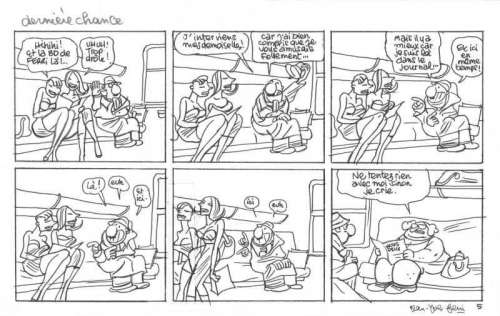 Ferri | "Dernière chance" Demi planche, encre, feutre et collage, signée. | Aponem