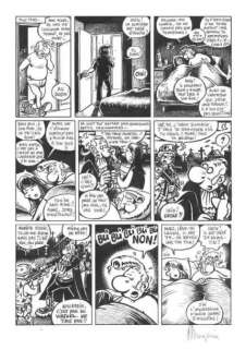 Margerin | "Lucien: Toujours la banane pl. 9" Planche. Encre, signée. Fluide | Aponem