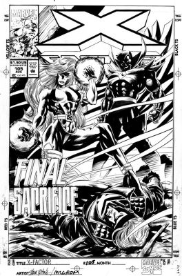 Steve Epting | Epting, Steve - X-Factor #105 Cover, Havok Defeated By Polaris & Mr Sinister | Cool Lines Art