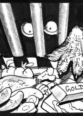 Simon Bisley – Salty Dogs Card art – Ink – Corrupting gift | Berserker Art