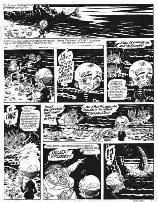 Foerster Philippe | Planche originale 2 du chapitre 1 : La Nuit à Boire dans NECRONOMICKEY et son crayonné | Galerie Napoléon