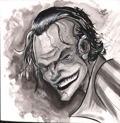 Shawn Daley | Joker Ink & Watercolor Commission - Signed | Anthony’s Comic Book Art