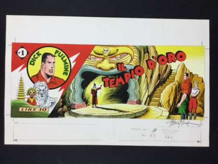 Bruna, Franco - unpublished cover for "Dick Fulmine: Il Tempio d’Oro" - (1980) | Catawiki