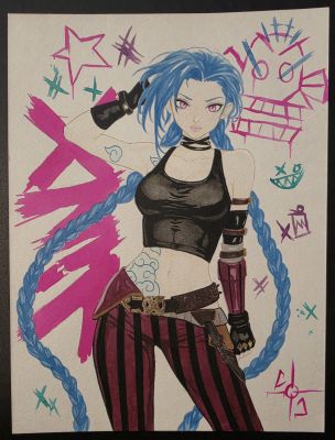 Jinx from Arcane Watercolor Sketch by Courtney Costello | Raremarq (Buy It Now)