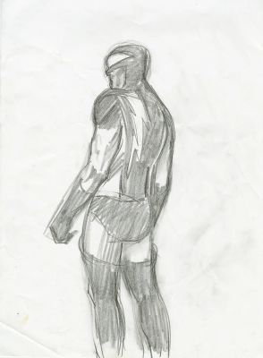 Steve Rude | Nexus Back View Pencil Sketch | Steve Rude