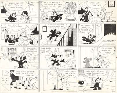 [OTTO MESSMER (1892-1983)] (PAT SULLIVAN) "You’re all set now - this is your home." "Felix the Cat" Sunday comic. | Swann Galleries