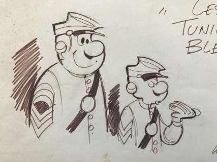 Lambil, Willy - Dessin original - Les Tuniques Bleues | Catawiki