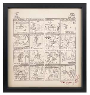 MATT GROENING ORIGINAL "LIFE IN HELL" WEEKLY COMIC STRIP | misc / divers