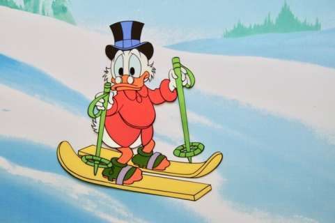 Disney StudioÂ´s - Scrooge  McDuck - Original Animation Production Cel + Copy Background | Catawiki