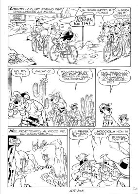 Sergio Asteriti | Tavola originale - Pippo e la strega dell’autostrada - Topolino 1417 | Finarte