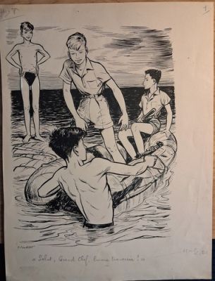 DESSIN ORIGINAL DE PIERRE JOUBERT "LE VENT SAUVAGE"